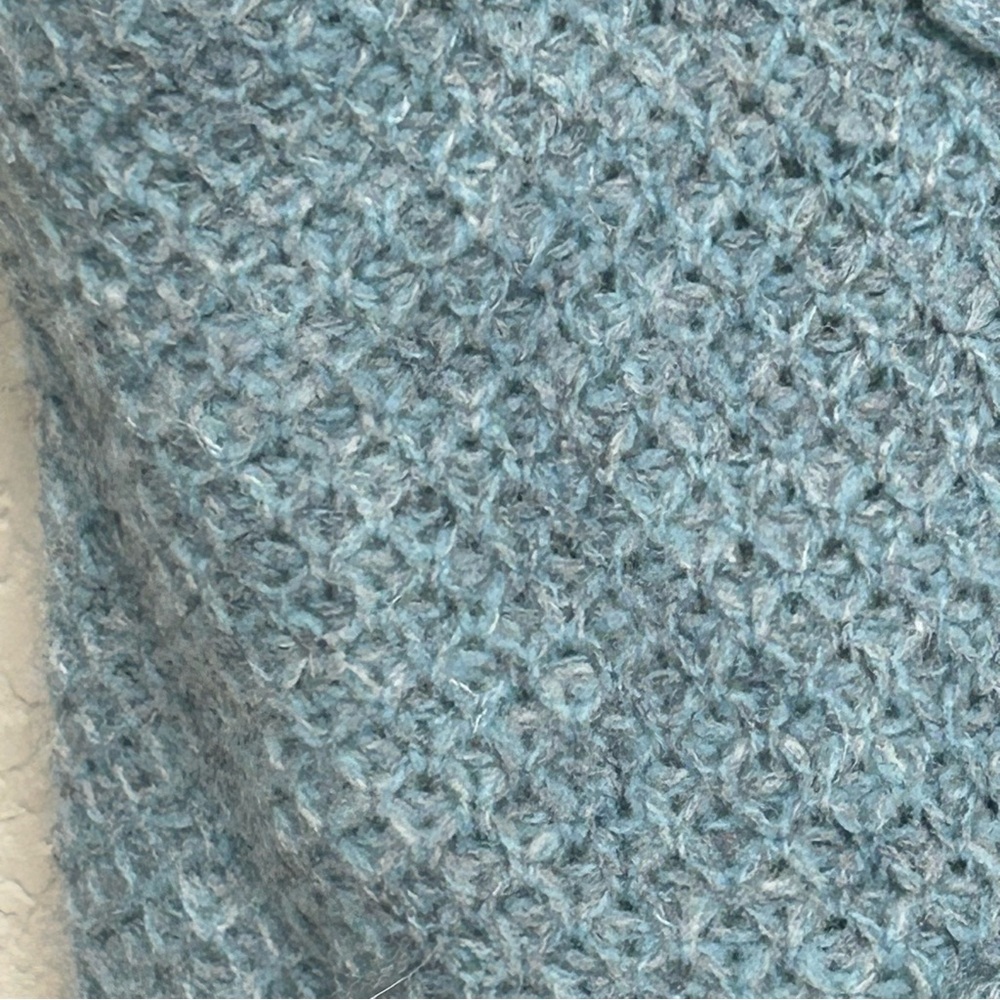 Anthropologie Charlie & Robin Women’s Aqua Blue Wool Blend Knit Sweater Top  M - Picture 4 of 8
